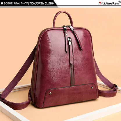 Women Leather Backpack Fashion Backpack Purse Female Travel Shoulder Bag Large Capacity School Bags for Teenage Girl Sac a Dos