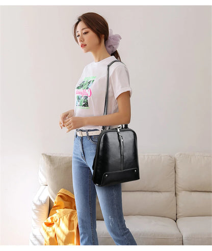 Women Leather Backpack Fashion Backpack Purse Female Travel Shoulder Bag Large Capacity School Bags for Teenage Girl Sac a Dos