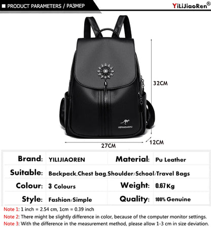 Fashion Tassel Back Pack Women High Quality Designer Backpack Brand Ladies Rucksack Travel Bagpack Large Capacity School Bags