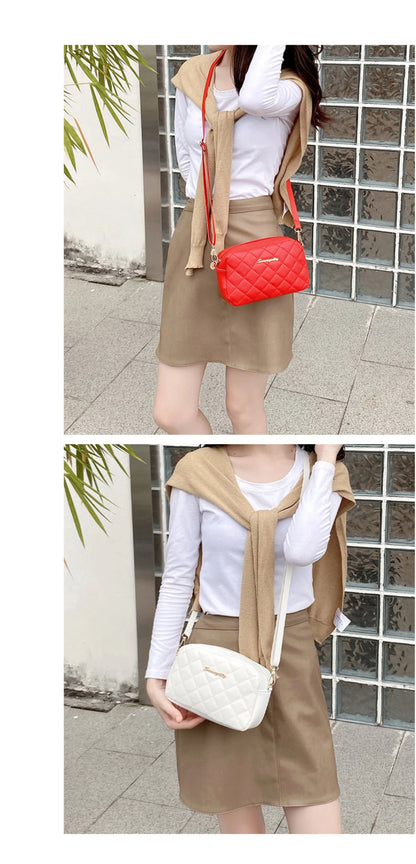 Bolso bandolera pequeño con borlas para mujer, bolso de hombro femenino con bordado de línea de tendencia, cadena de moda, bolsos cruzados para mujer 2024